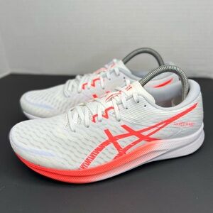 ASICS Hyper Speed 3 Womens Running Sneakers Sz 8.5M Wh/Sunrise Red Like New!